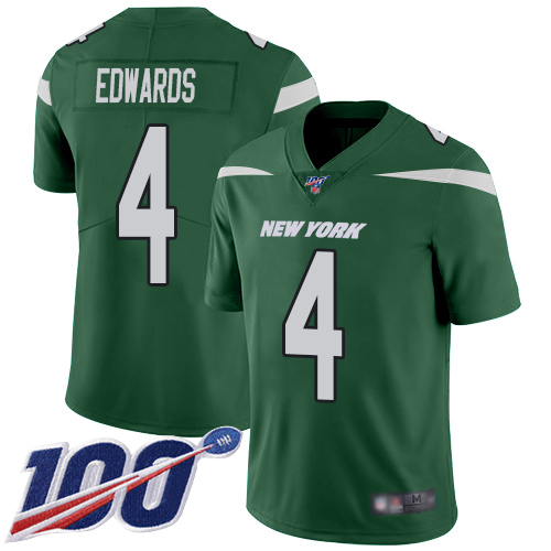 New York Jets Limited Green Youth Lac Edwards Home Jersey NFL Football 4 100th Season Vapor Untouchable